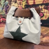 Kunstleder Tasche XXL Stern groß mintgrün