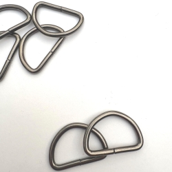 6x D-Ring 25 mm schwarz-silber 3 mm Stärke 