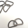 6x D-Ring 25 mm schwarz-silber 3 mm Stärke 