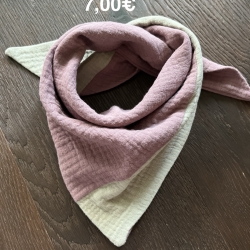 Dreieckstuch aus Musselin zum Knoten - Schal Halstuch rose/beige