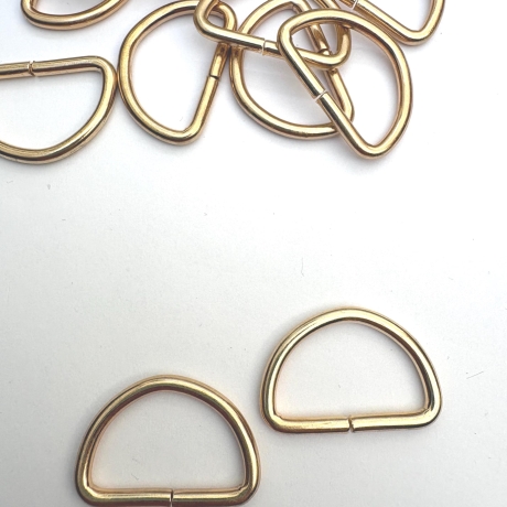 6x D-Ring 25 mm gold rosAgold D-Ringe 