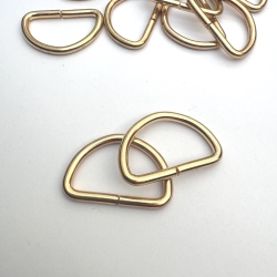 6x D-Ring 25 mm gold rosAgold D-Ringe 