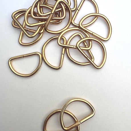 6x D-Ring 25 mm gold rosAgold D-Ringe 