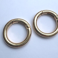 2x Rundkarabiner gold 35mm / 24mm Schlüsselring Taschenring 