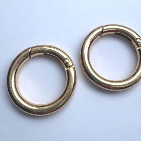 2x Rundkarabiner gold 35mm / 24mm Schlüsselring Taschenring 