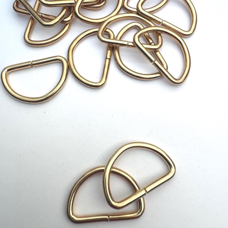 6x D-Ring 25 mm gold rosAgold D-Ringe 