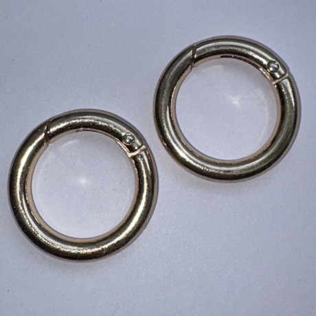 2x Rundkarabiner gold 35mm / 24mm Schlüsselring Taschenring 