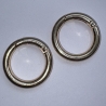 2x Rundkarabiner gold 35mm / 24mm Schlüsselring Taschenring 