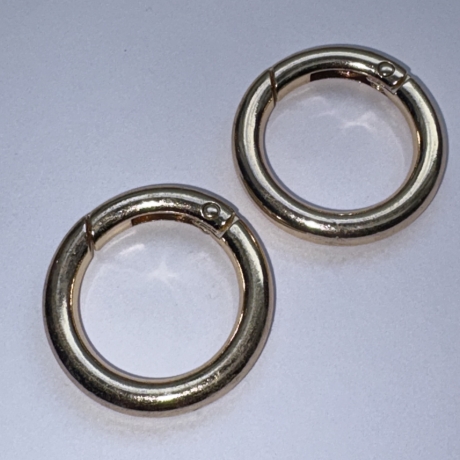 2x Rundkarabiner gold 35mm / 24mm Schlüsselring Taschenring 