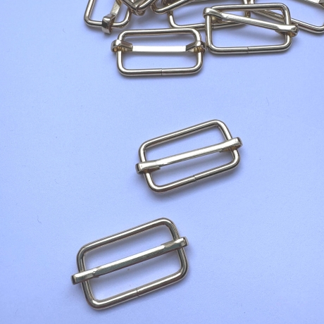 6x Schieber 25 mm gold beweglich leicht Gurtversteller