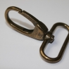2x Karabinerhaken 40 mm / 38 mm altmessing formschön 