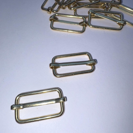 6x Schieber 25 mm gold beweglich leicht Gurtversteller