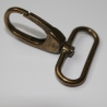 2x Karabinerhaken 40 mm / 38 mm altmessing formschön 