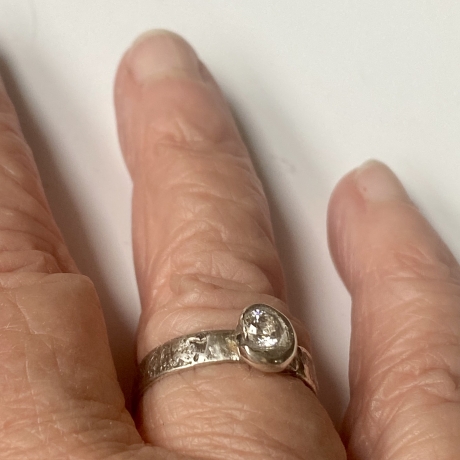 Silberring „Wasserguß mit Zirkonia“