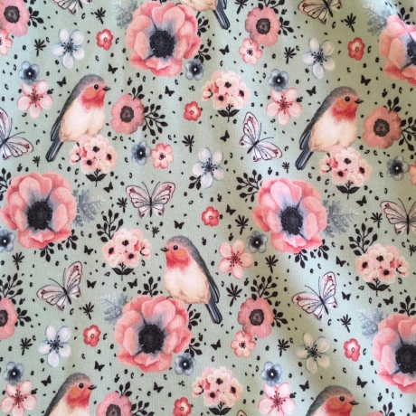 Kapuzenkleid Vogel Liebe genäht in den Größen 56 - 128