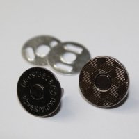 Magnetverschluss 14 mm flach schwarz-silber Magnetdruckknopf
