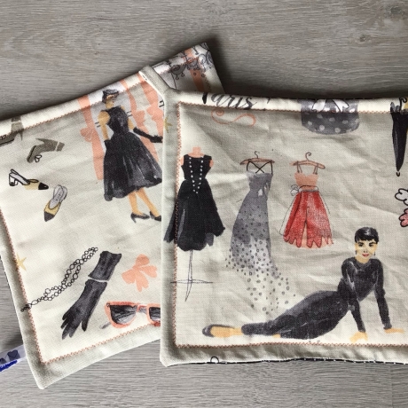 Topflappen Set XL - doppellagig Einzigartig - vintage 