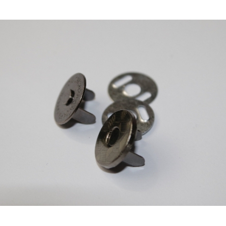 Magnetverschluss 14 mm flach schwarz-silber Magnetdruckknopf