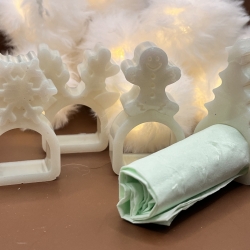 Servietten Halter Weihnachtlich Handmade Perlmuttgrün 