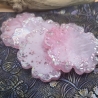 Handgemachte Untersetzer aus Epoxidharz  Rosa Blüten mit Glitzer