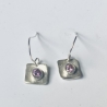 Hängeohrringe aus Silber „Rosa Zirkonia“