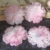 Handgemachte Untersetzer aus Epoxidharz  Rosa Blüten mit Glitzer