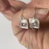 Hängeohrringe aus Silber „Rosa Zirkonia“
