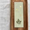 Lesezeichen mit gepressten Zweigen • pastellgrün gold