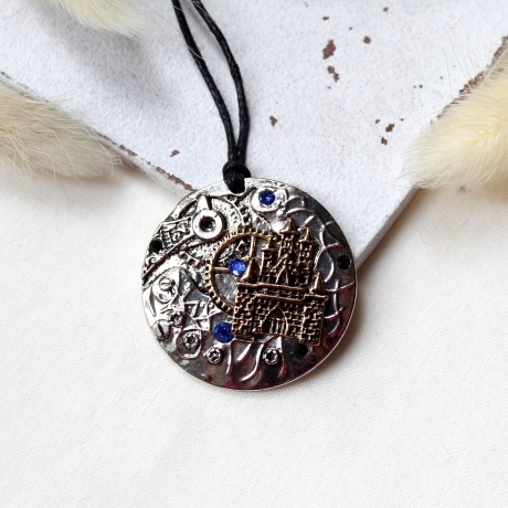 Schloss • Halskette silber | Steampunk Schmuck | Geschenkidee