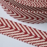 Gurtband Baumwolle Fischgrät rot natur 40 mm Chevron recycelt