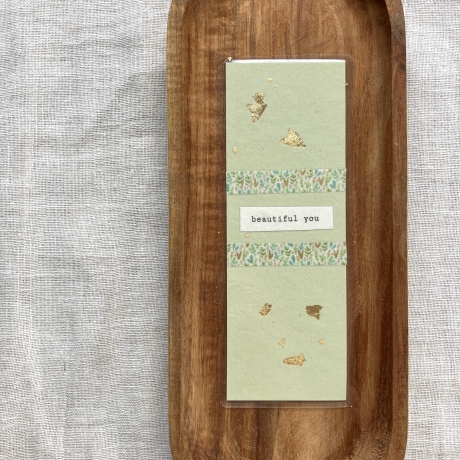 Lesezeichen • beautiful you • pastellgrün gold