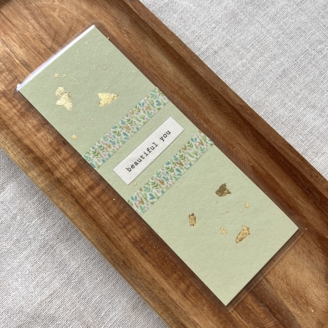 Lesezeichen • beautiful you • pastellgrün gold