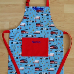 Kinderschürze  - Polizei/Feuerwehr - auf Wunsch personalisiert