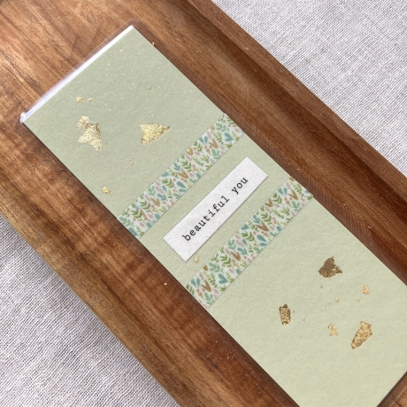 Lesezeichen • beautiful you • pastellgrün gold