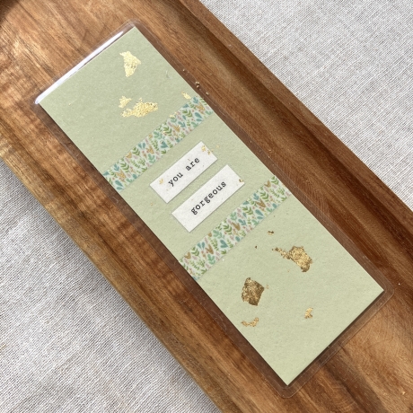 Lesezeichen • you are gorgeous • pastellgrün gold
