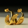 Asymmetrische Ohrringe gold geschmolzen Edelstahl Geschenkidee