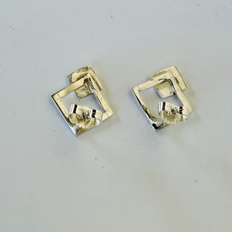 Ohrstecker aus Silber „Doppeltes Quadrat“