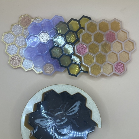 Untersetzer Bienenwaben Epoxidharz