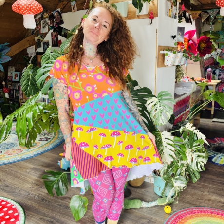 Vokuhila Kleid in A-Form Größe 38-42