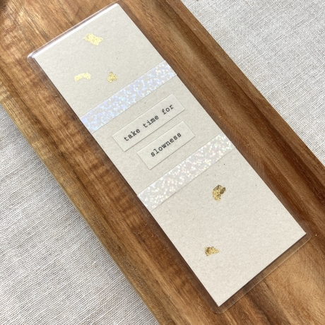 Lesezeichen • take time for slowness • beige gold Erholung