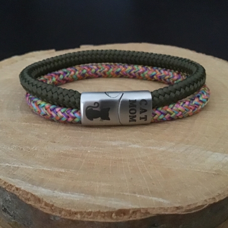„CAT-Mom“ Multistrang-Armband mit Edelstahl-Magnetverschluss 