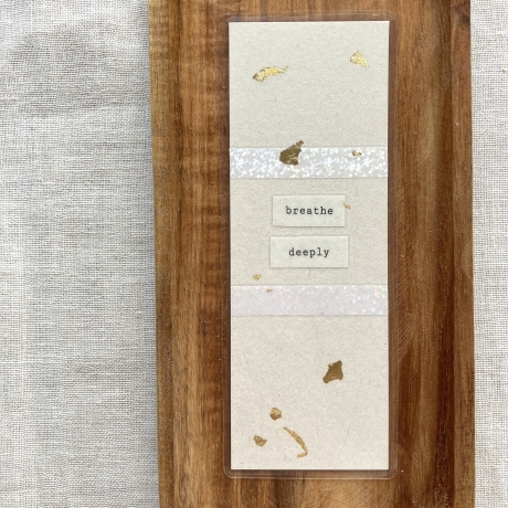 Lesezeichen • breathe deeply • beige gold Entspannung