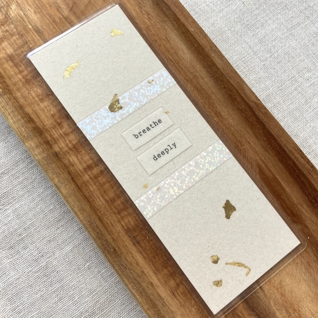 Lesezeichen • breathe deeply • beige gold Entspannung