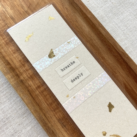 Lesezeichen • breathe deeply • beige gold Entspannung