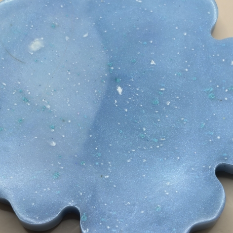 Handmade Untersetzer aus Epoxidharz Blau | Blüten Untersetzer | 