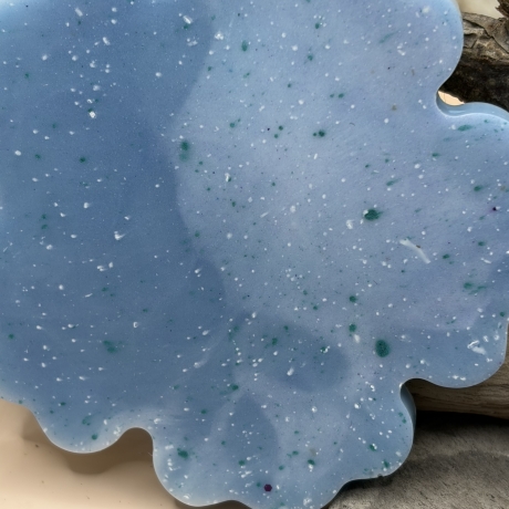 Handmade Untersetzer aus Epoxidharz Blau | Blüten Untersetzer | 