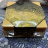 Handmade Epoxidharz-Untersetzer „Golden Glamour“ mit Halter  