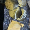 Handmade Epoxidharz-Untersetzer „Golden Glamour“ mit Halter  