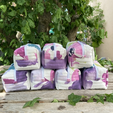 Kulturbeutel | Boxy Bag  | Blumen | Kosmetiktasche