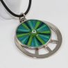 Halskette mit Glücks Auge in Meerblau und Frieden Peace Symbol